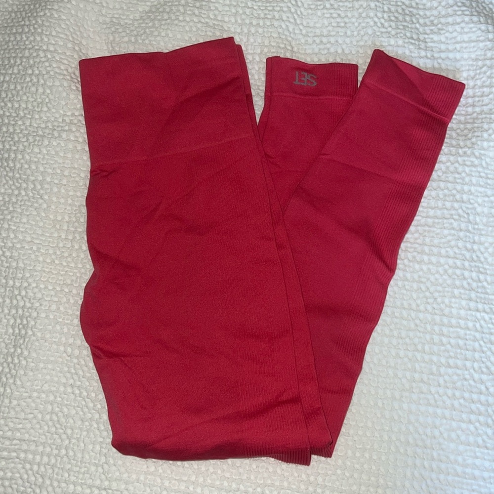 Set active seamless pink leggings size small